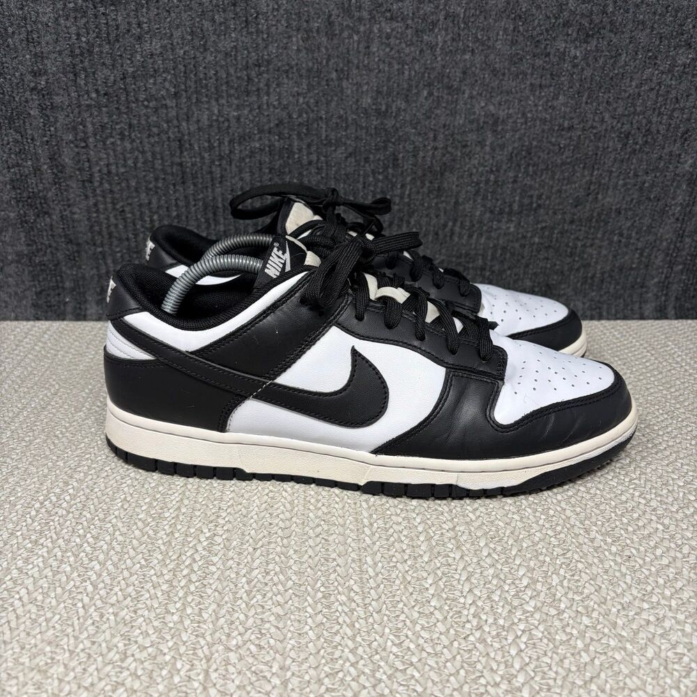 Nike Dunk Low Retro Panda Black White Leather Shoes Mens 10.5 DD1391-100